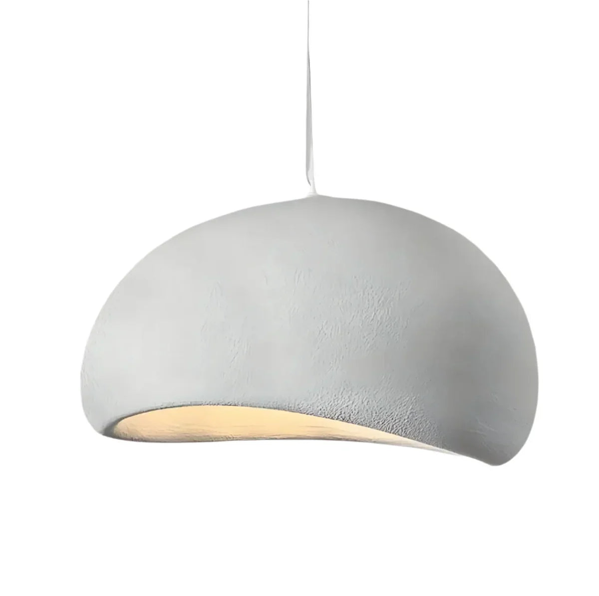 Wabi-Sabi-Pendelleuchte aus Polystyrol mit kugelförmigem Schirm