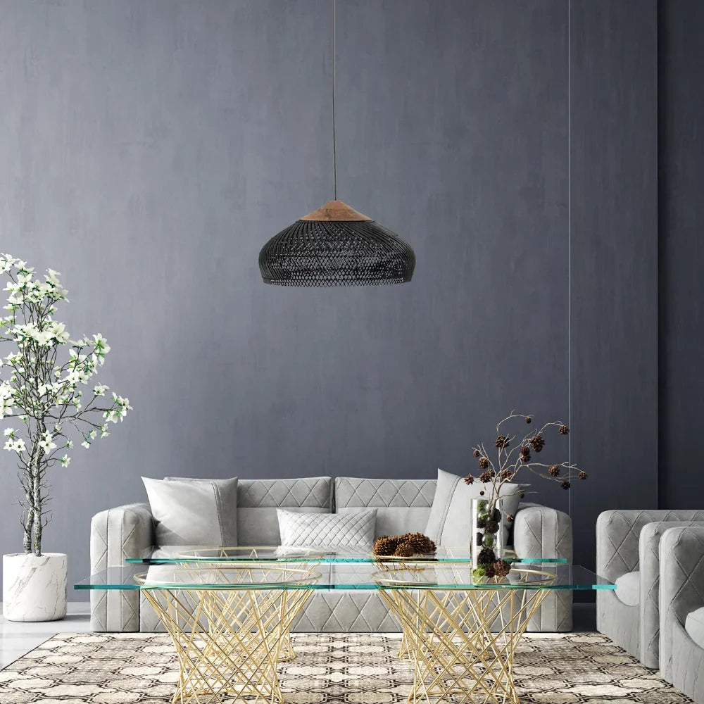 Boho-Pendelleuchte aus Rattan