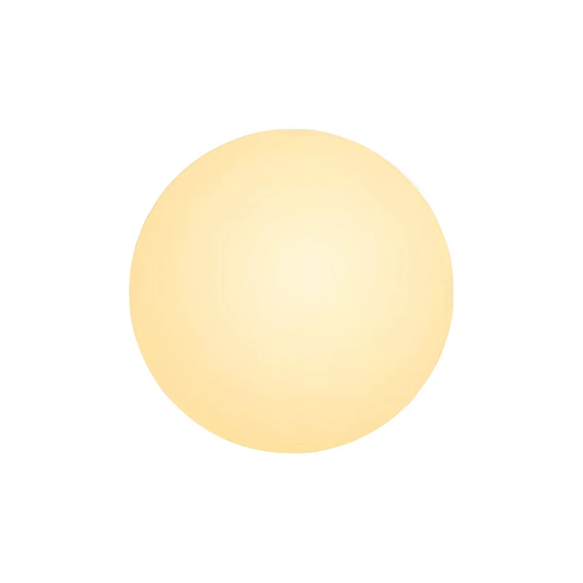 Minimalistische Wandleuchte aus Milchglas mit Eisensockel